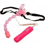 BAILE - STYMULATOR ŁECHTACZKI MOTYLEK Z OGONKIEM STRAP-ON RÓŻOWY
