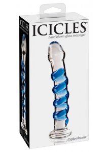 ICICLES - ZAKRZYWIONE SZKLANE DILDO Z WYPUSTKAMI
