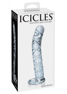 ICICLES - REALISTYCZNE ZAKRZYWIONE SZKLANE DILDO