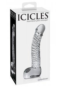 ICICLES - REALISTYCZNE ZAKRZYWIONE SZKLANE DILDO