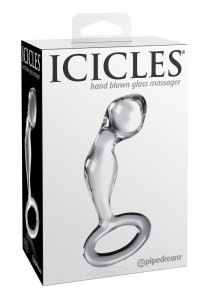 ICICLES - ZAKRZYWIONY SZKLANY KOREK IDEALNY DO MASAŻU 