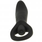 OHMAMA - SILIKONOWY WIBRATOR Z PIERŚCIENIEM 11 CM CZARNY