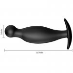 PRETTY LOVE - SILIKONOWE DILDO ANALNE 11.7 CM CZARNE