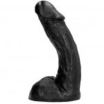CZARNE REALISTYCZNE ZAKRZYWIONE DILDO ALL BLACK DONG 23CM
