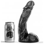 CZARNE REALISTYCZNE ZAKRZYWIONE DILDO ALL BLACK DONG 23CM