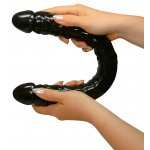 YOU2TOYS - ZAKRZYWIONE PODWÓJNE DŁUGIE DILDO 43CM CZARNE