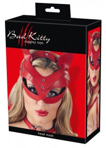 MASKA BDSM Z KOCIMI USZAMI CZERWONA/CAT MASK