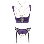 ALBIERTA FINA - SATYNOWY KOMPLECIK BIUSTONOSZ I MAJTECZKI BEZ KROCZA Z PASKAMI