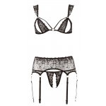 ALBIERTA FINA - SEKSOWNY KOMPLET BIUSTONOSZ STRINGI I PAS DO POŃCZOCH 