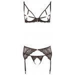 ALBIERTA FINA - SEKSOWNY KOMPLET BIUSTONOSZ Z PIERŚCIENIEM STRINGI I PAS DO POŃCZOCH