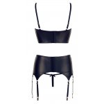 ALBIERTA FINA - SEKSOWNY 3-CZĘŚCIOWY KOMPLET BIUSTONOSZ STRINGI I PAS DO POŃCZOCH