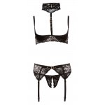 ALBIERTA FINA - SEKSOWNY KORONKOWY ZESTAW BIUSTONOSZ PAS I STRINGI