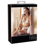 ALBIERTA FINA - SEKSOWNY KORONKOWY BIAŁY ZESTAW BIUSTONOSZ PAS I STRINGI 