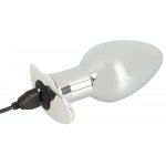 ANOS - WIBRUJĄCY KOREK ANALNY METALOWY L SREBRNY