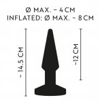 ANOS - NADMUCHIWANY KOREK ANALNY Z WIBRACJĄ CZARNY