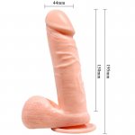 BAILE - REALISTYCZNE DILDO Z JĄDRAMI I PRZYSSAWKĄ RÓŻOWE 19CM