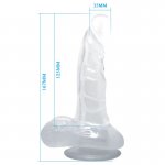 BAILE - REALISTYCZNE ŻELOWE DILDO Z PRZYSSAWKĄ PRZEZROCZYSTE 16.7CM
