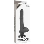 BASECOCK - REALISTYCZNY WIBRATOR PENIS CZARNY 18.5CM