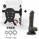 COCK MILLER - UPRZĄŻ STRAP-ON + DILDO CZARNE 13 CM