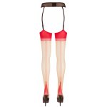 COTTELLI LEGWEAR - CZERWONE POŃCZOCHY Z OZDOBNYM SZWEM