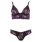 COTTELLI LINGERIE - KORONKOWY BIUSTONOSZ NA HAFTKI Z MAJTECZKAMI FIOLETOWY