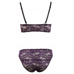 COTTELLI LINGERIE - KORONKOWY BIUSTONOSZ NA HAFTKI Z MAJTECZKAMI FIOLETOWY