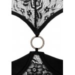 COTTELLI LINGERIE - KORONKOWY ZESTAW Z OTWARTYM BIUSTONOSZEM I MAJTECZKAMI