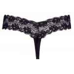 COTTELLI LINGERIE - STRINGI Z STYMULUJĄCYMI PEREŁKAMI W KROCZU CZARNE
