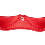 COTTELLI LINGERIE - 3-CZĘŚCIOWY ZESTAW BIUSTONOSZ STRINGI I PAS DO POŃCZOCH CZERWONY