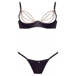 COTTELLI LINGERIE - BIUSTONOSZ I STRINGI Z OZDOBNYMI ŁAŃCUSZKAMI CZARNE