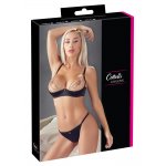 COTTELLI LINGERIE - BIUSTONOSZ I STRINGI Z OZDOBNYMI ŁAŃCUSZKAMI CZARNE