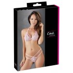COTTELLI LINGERIE - SEKSOWNY KOMPLECIK KORONKOWE STRINGI I BIUSTONOSZ RÓŻOWY