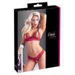 COTTELLI LINGERIE - OTWARTY BIUSTONOSZ Z KOKARDKAMI I STRINGAMI CZERWONY