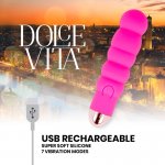 DOLCE VITA SIX - SILIKONOWY WIBRATOR 7 TRYBÓW WIBRACJI RÓŻOWY