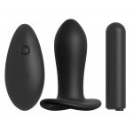 FETISH FANTASY SERIES - CZARNE STRINGI Z DOŁĄCZONYM DILDO I VIBRO-BULLETEM