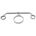 ZESTAW NIEWOLNICZY Z MANKIETEM KAJDANKAMI I PRĘGIERZEM - SREBRNE