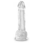 KING COCK CLEAR - REALISTYCZNE PRZEZROCZYSTE DILDO Z JĄDRAMI 18CM