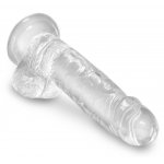 KING COCK CLEAR - REALISTYCZNE PRZEZROCZYSTE DILDO Z JĄDRAMI 18CM