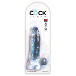 KING COCK CLEAR - REALISTYCZNE PRZEZROCZYSTE DILDO Z JĄDRAMI 18CM