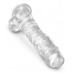 KING COCK CLEAR - REALISTYCZNE PRZEZROCZYSTE DILDO Z JĄDRAMI 20CM