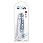 KING COCK CLEAR - REALISTYCZNE PRZEZROCZYSTE DILDO Z JĄDRAMI 20CM