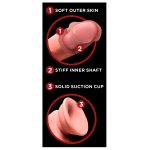 KING COCK PLUS - REALISTYCZNE DILDO Z JĄDRAMI I KULKAMI W ŚRODKU 26CM