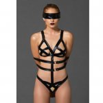 LEG AVENUE - PASKOWE BODY Z REGULOWANYMI RAMIĄCZKAMI I MASKĄ NA OCZY ONE SIZE