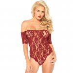 LEG AVENUE - RÓŻOWE KORONKOWE BODY ODKRYTE RAMIONA BEZ KROKU M/L