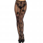 LEG AVENUE - KORONKOWE RAJSTOPY BEZ KROKU Z KOKARDKĄ PLUS SIZE