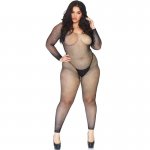 LEG AVENUE - SIATKOWE BEZSZWOWE BODYSTOCKING BEZ KROCZA XL/2XL