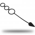 OHMAMA - SILIKONOWE PIERŚCIENIE Z WTYCZKĄ ANALNĄ CZARNE