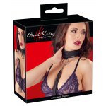 OBROŻA I MINI BICZ BDSM CZARNY/COLLAR AND FLOGGER