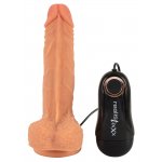 REALISTIXXX - NATURALNY WIBRATOR Z ŻYŁAMI ŻOŁĘDZIEM I PILOTEM 18.6CM