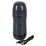 REBEL - PORĘCZNY MASTURBATOR Z FUNKCJĄ WIBRACJI I SSANIA CZARNY